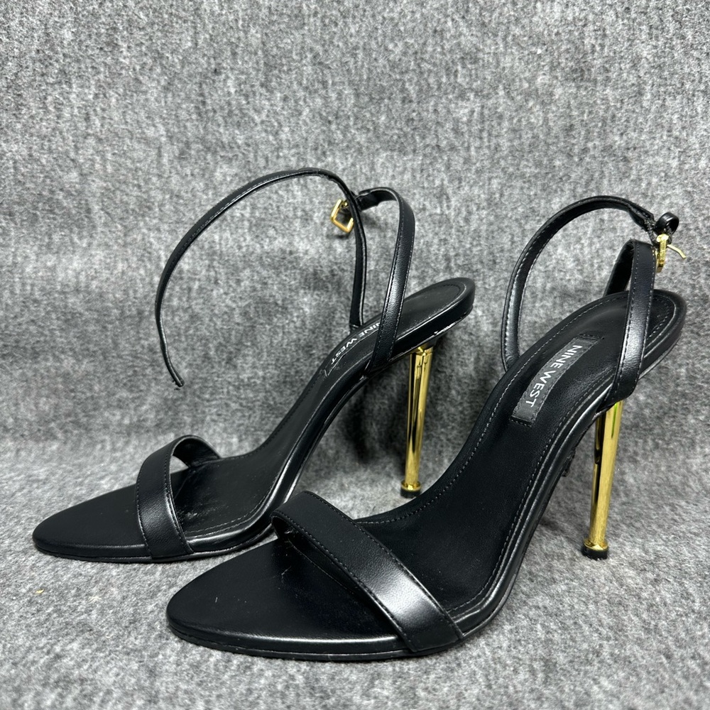 Nine West Black Heels with Gold Stiletto